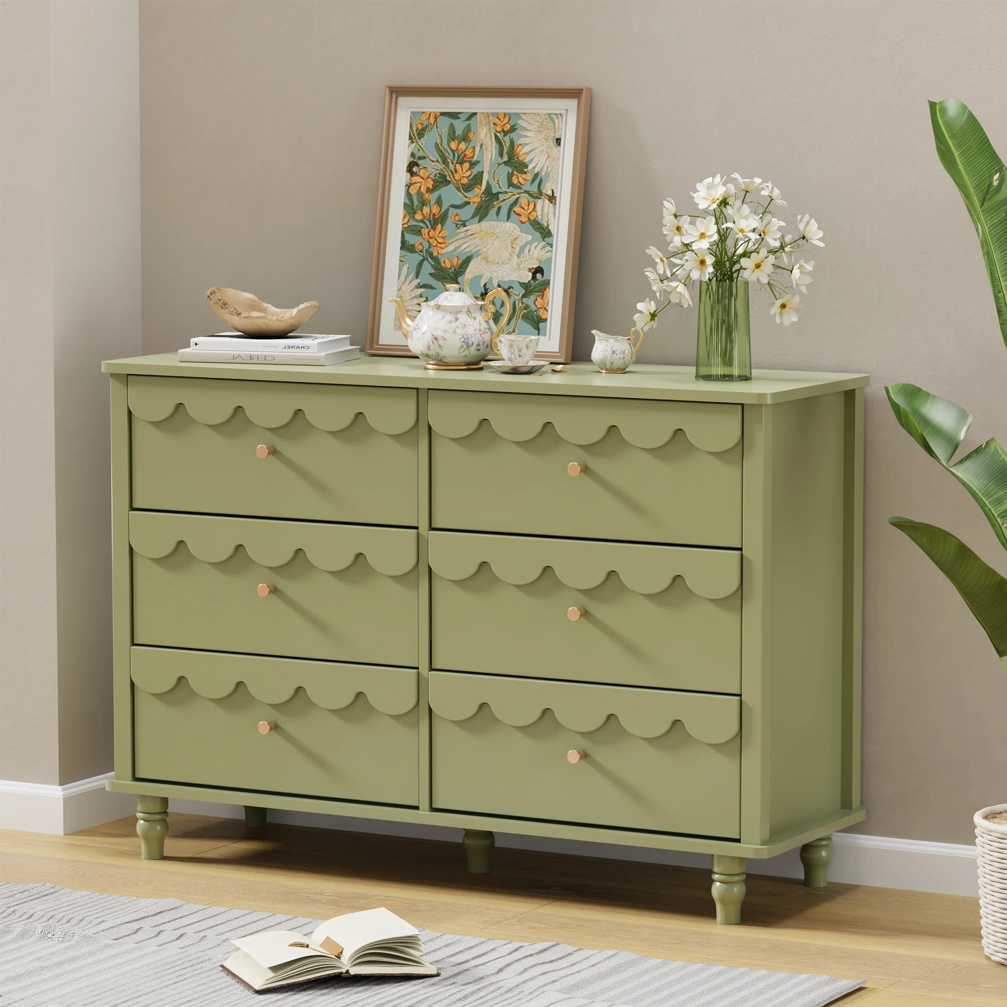 Dorlan 6 Drawer 43.1" W Laced Dresser | Wayfair North America