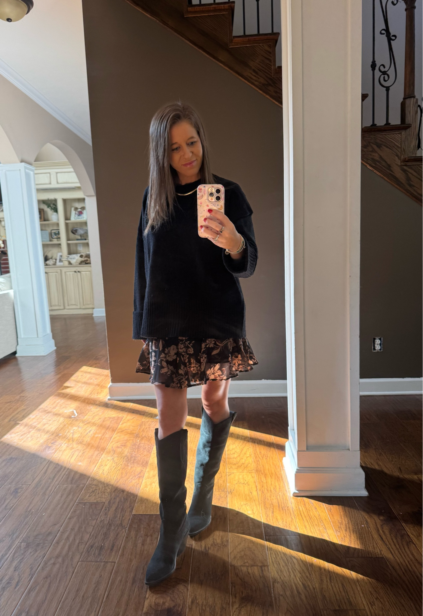 Fall Outfit as we transition seasons! This sweater feels like Cashmere! - also linking an alternative less expensive boot that looks just like mine! 

#LTKPetite #LTKStyleTip #LTKSeasonal