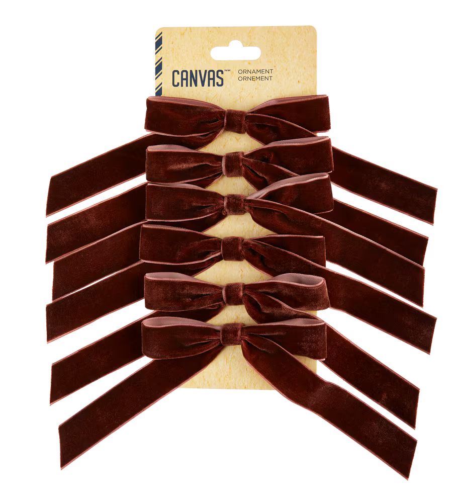 CANVAS Countryside Collection Christmas Decoration Ribbons, Dark Brown, 5-in, 6-pk | Canadian Tire
