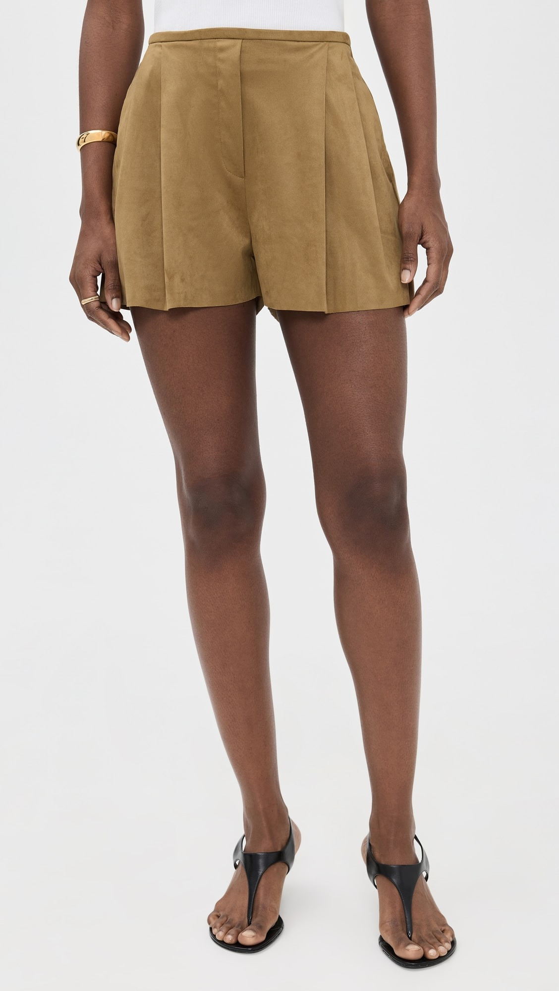Faux Suede Pleated Shorts | Shopbop