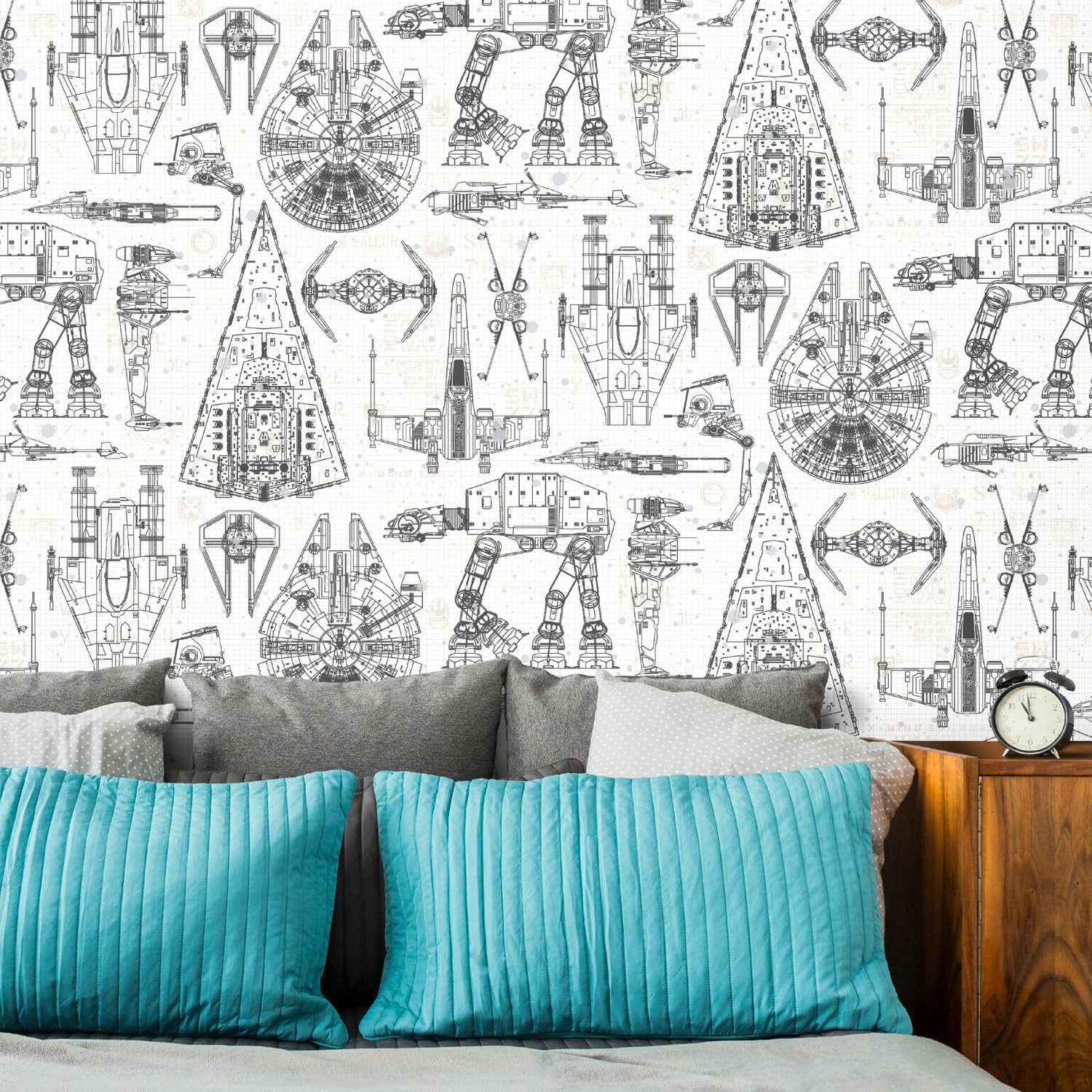 Star Wars Blueprint Blue Peel & Stick Wallpaper by RoomMates, RMK11036WP | Amazon (US)