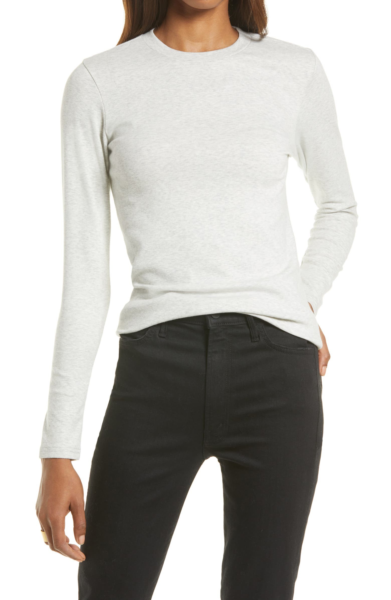 Women's Rib Crewneck Long Sleeve Shirt | Nordstrom | Nordstrom