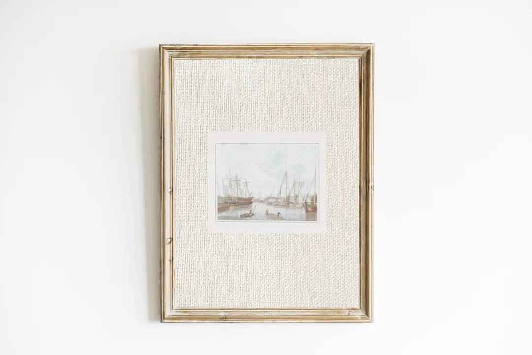 East Coast Grandmillennial Print, White Fabric Sailboat Art, Nantucket, Vintage Sailboat, Coastal... | Etsy (Global)