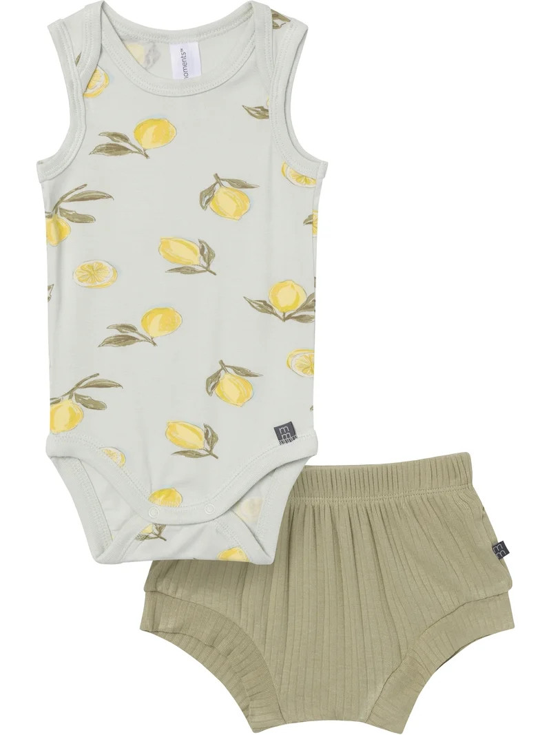 Modern Moments by Gerber Baby Neutral Viscose Sleeveless Bodysuit and Short Outfit Set, 2-Piece, ... | Walmart (US)