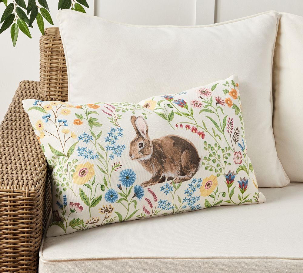 Bunny Outdoor Lumbar Pillow | Pottery Barn (US)