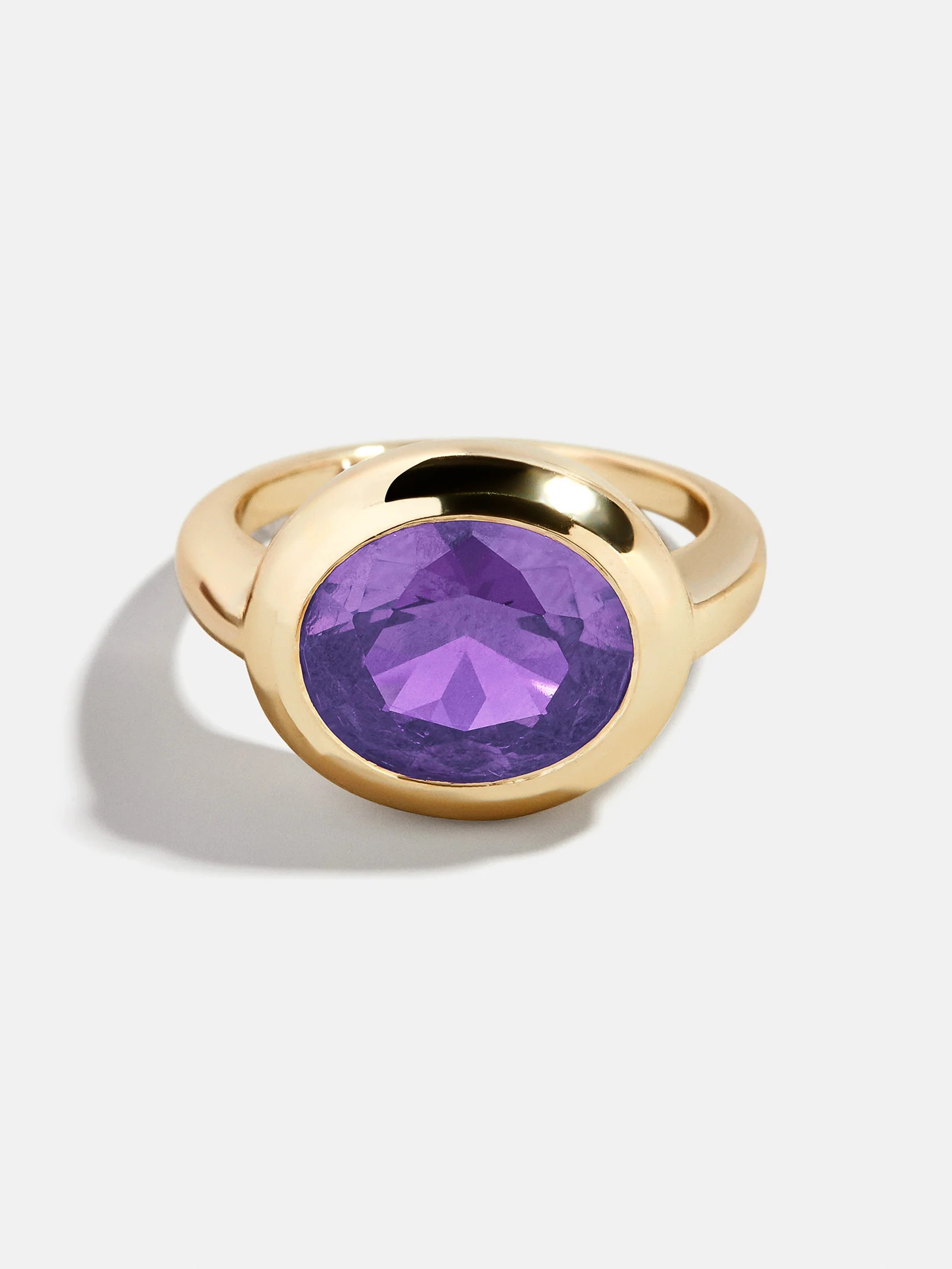Gold Cubic Zirconia Custom Birthstone Ring - Light Amethyst | BaubleBar