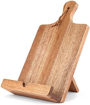 Twine Tablet Stand, Acacia Wood Tablet Holder, Cookbook Stand, Rustic Farmhouse Book Holder and D... | Amazon (US)