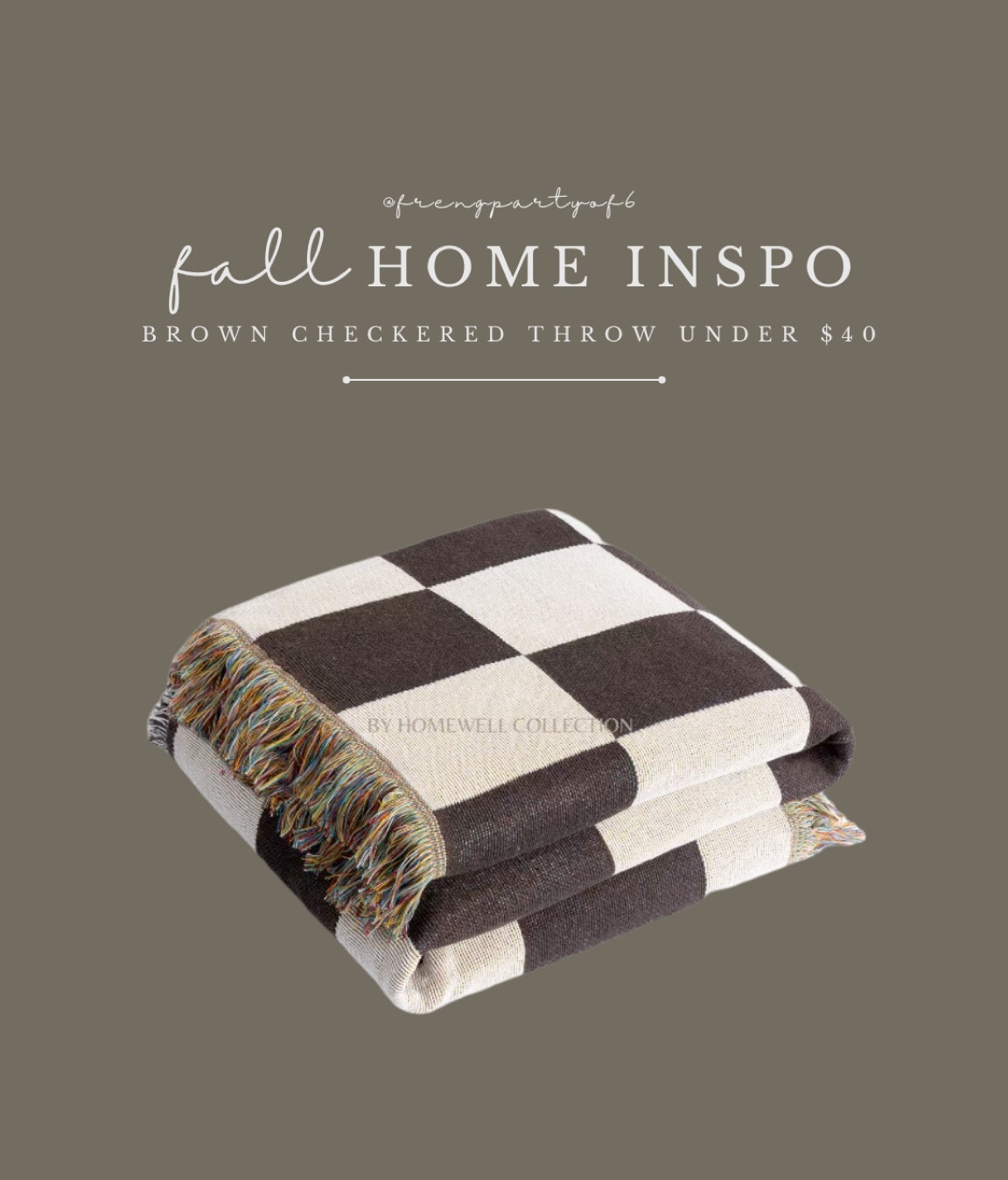 Love this brown checkered throw for fall! And it’s under $40! It looks very similar to my rust colored throw from Etsy that cost $100 more. 

#LTKfindsunder50 #LTKSeasonal #LTKhome
