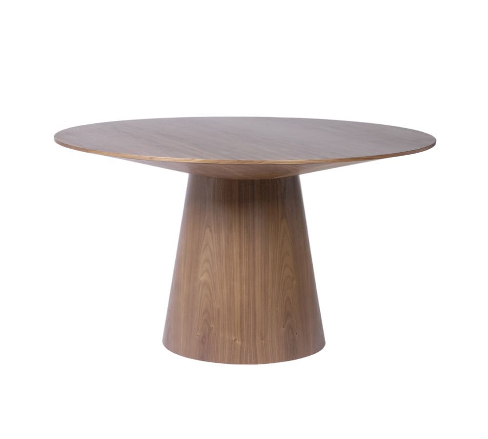 Warner Round Pedestal Dining Table, American Walnut, 53&amp;quot; D | Pottery Barn (US)