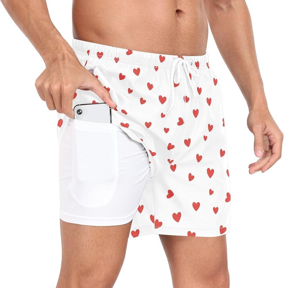 QUGRL Mens 2 in 1 Athletic Shorts with Pockets Quick Dry Running Shorts for Men Training Workout ... | Amazon (US)