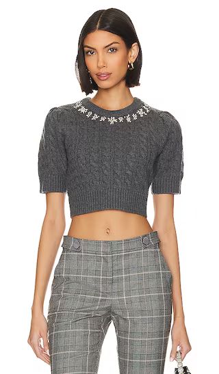 Chapelle Crop Sweater in Charcoal | Revolve Clothing (Global)