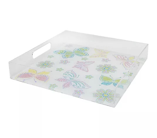 Temp-tations Seasonal Square Acrylic Tray with Handles - QVC.com | QVC