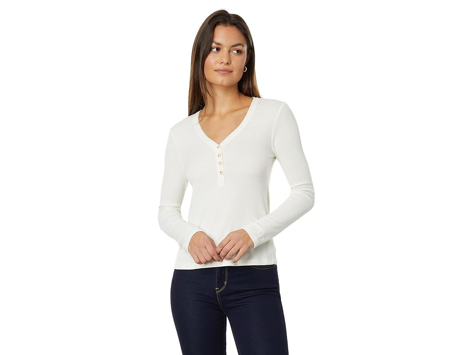 Faherty Legend Rib Henley (Egret) Women's Clothing | Zappos