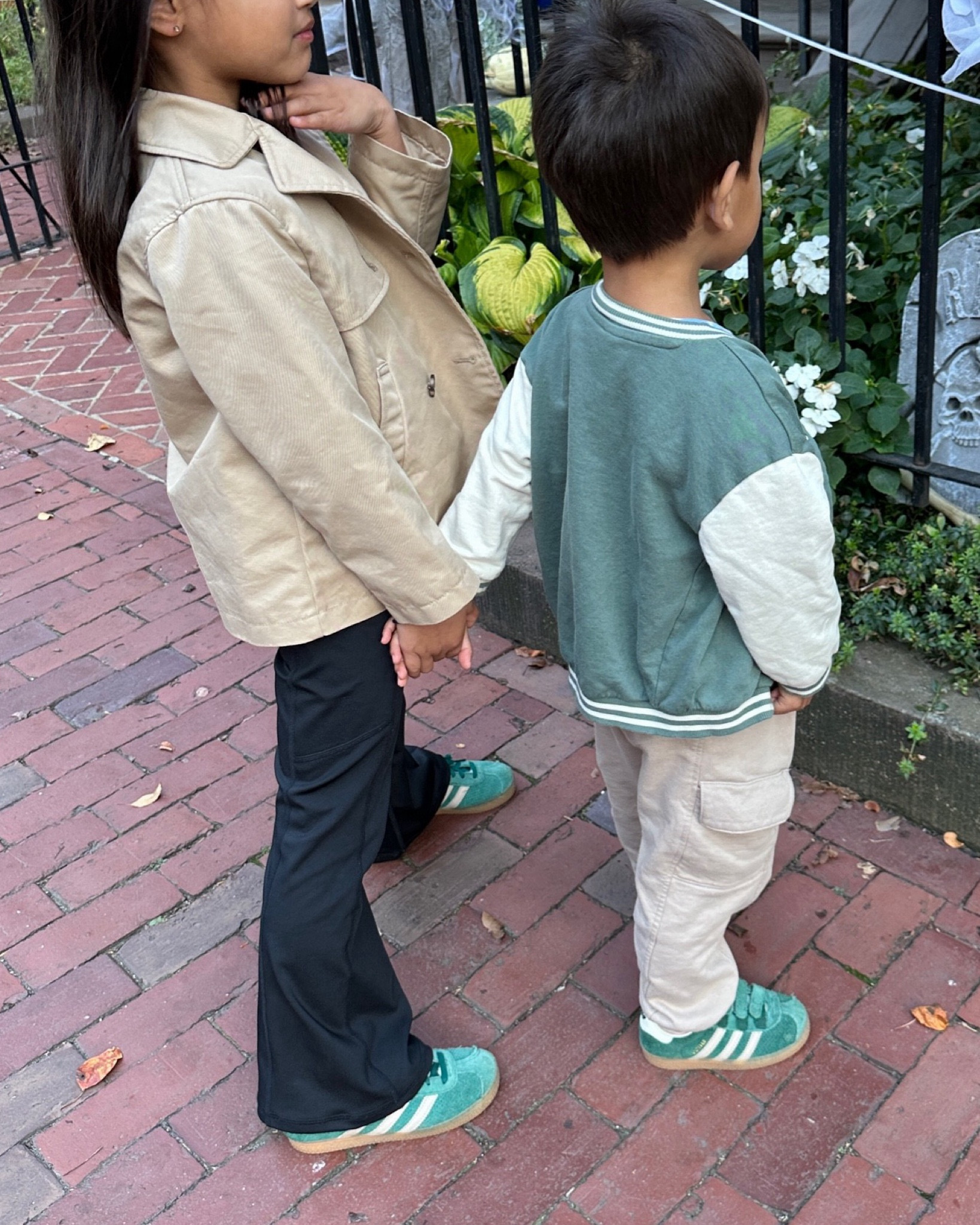 Nori's favorite Abercrombie girls flare leggings on sale for $15 after discounts. she wants to wear these daily so I finally got her a second pair!

Very comfortable according to her, and I’ve washed these weekly as well with no issues. TTS - nori is age 6 and has these in size 5/6. Hers is the regular black, NOT split hem black.

On Rio: 
• H&M boys joggers 3T - these have an adjustable inner elastic button waistband that you can make bigger as the kids grow. I love this feature on kids clothes! Joggers are soft and comfy with pockets Linked a similar Gap pair as well. 

• Adidas Velcro sneakers 

On Nori: 
• Abercrombie kids flare leggings with pockets size 5/6 

• H&M girls trench size 6, but could have sized up  

• Kids Adidas Gazelle sneakers

Kids outfits, girls fall outfits, 

#LTKFindsUnder50 #LTKFamily #LTKKids