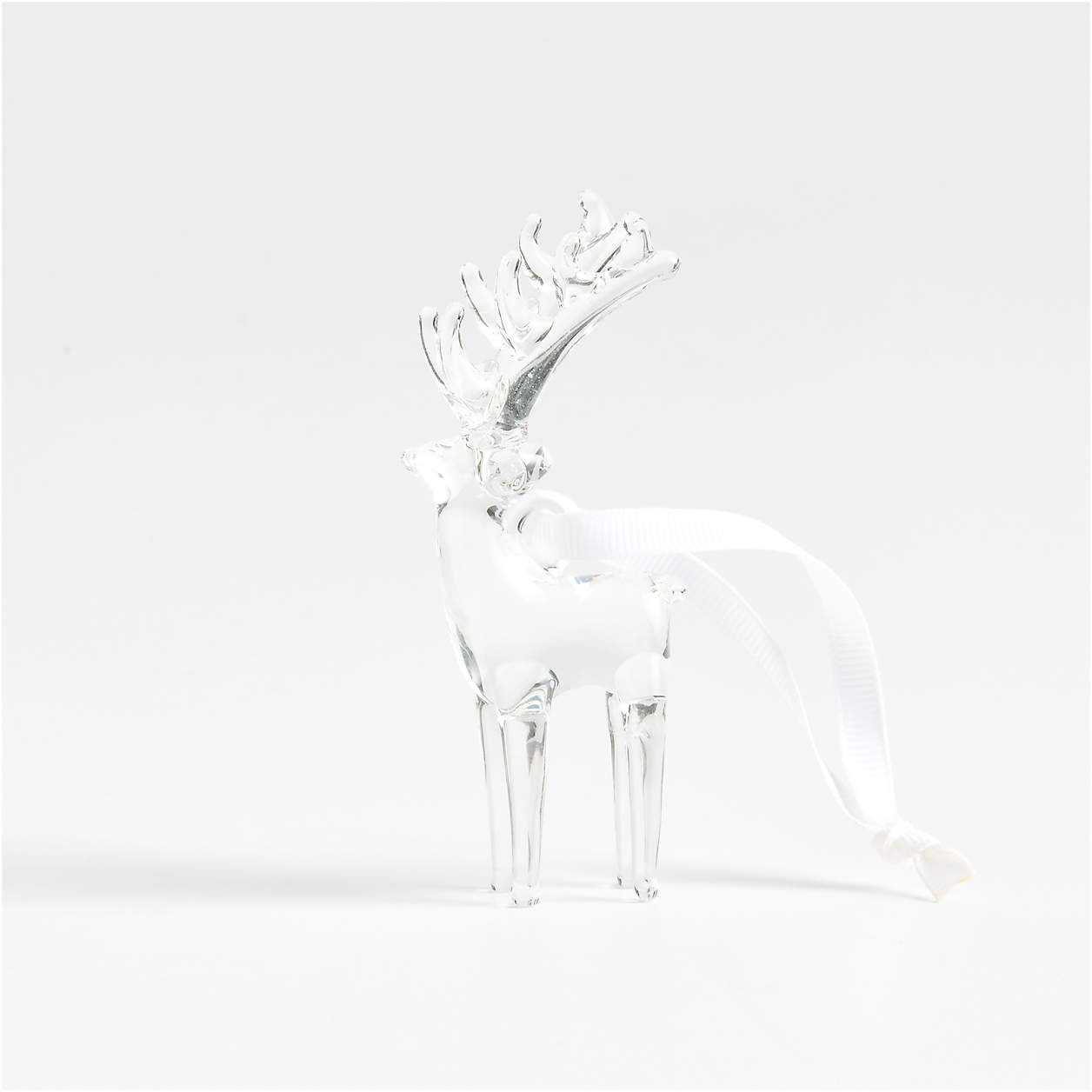 Glass Reindeer Christmas Tree Ornament + Reviews | Crate & Barrel | Crate & Barrel
