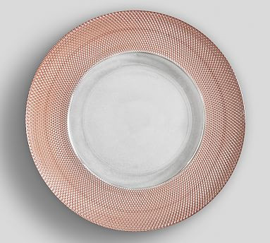 Monique Lhuillier Glass Charger - Rose Gold | Pottery Barn (US)