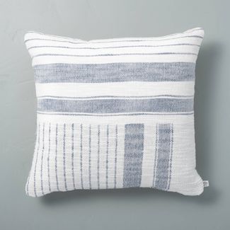 18&#34; x 18&#34; Patch Stripes Woven Throw Pillow Faded Blue - Hearth &#38; Hand&#8482; with Mag... | Target