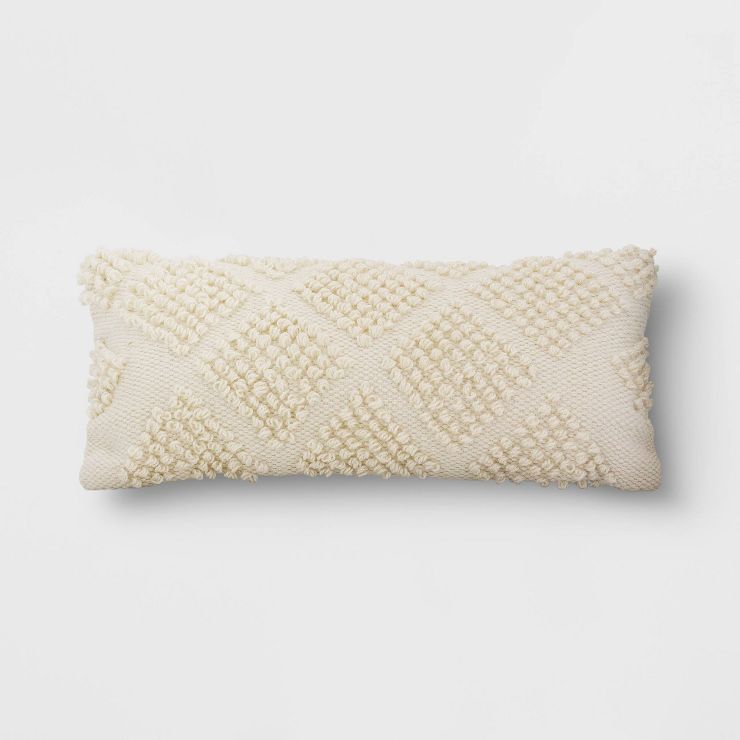 Decorative Throw Pillow Looped Diamond Cream - Threshold™ | Target