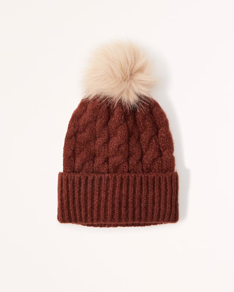 Cable-Knit Pom Beanie | Abercrombie & Fitch (US)