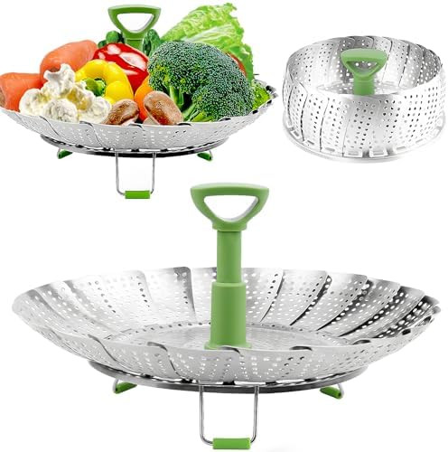 Consevisen Vegetable Steamer Basket for Cooking Food, Stainless Steel Veggie Steam Basket for Pot... | Amazon (US)