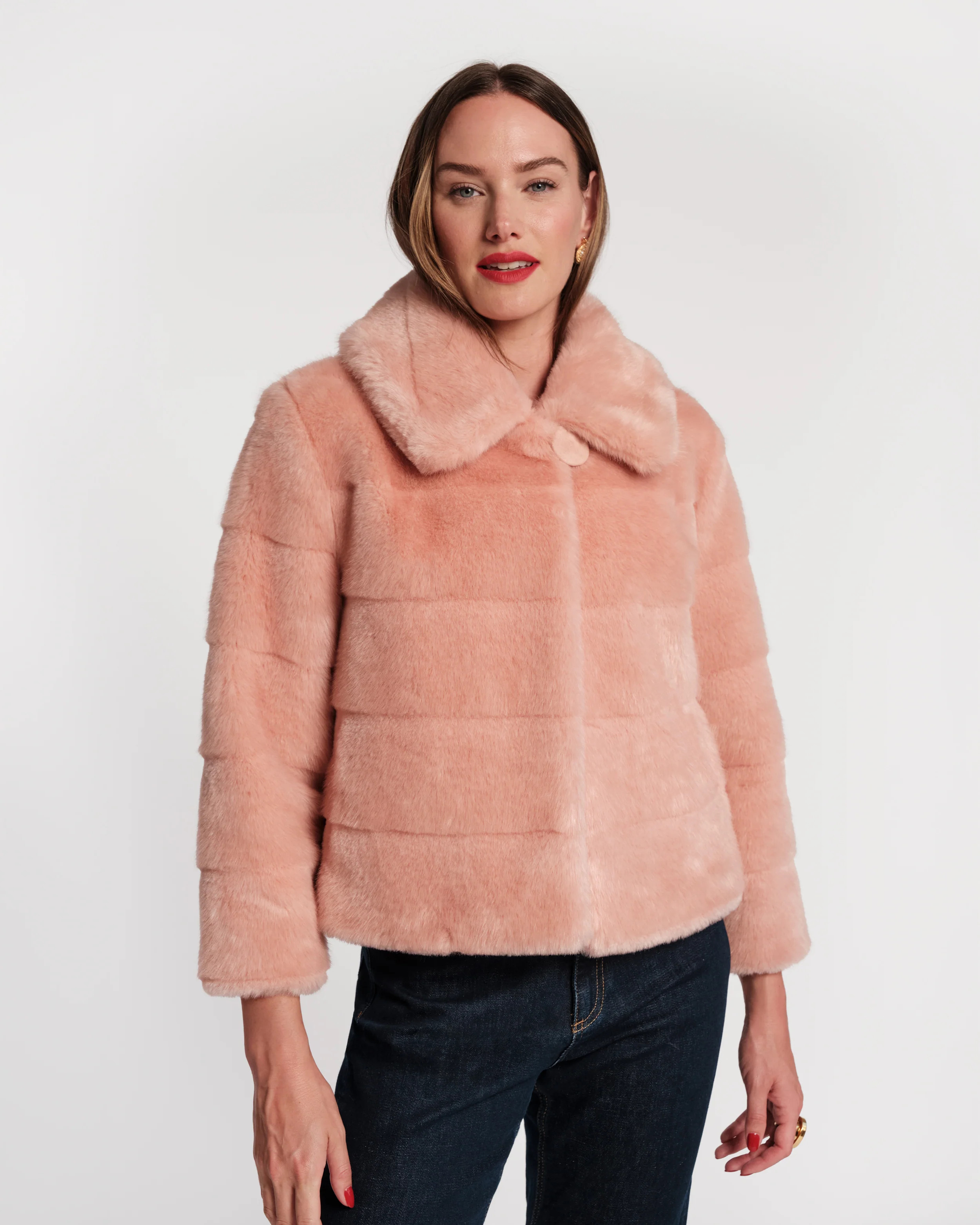 Babe Faux Fur Jacket - Light Pink | Frances Valentine