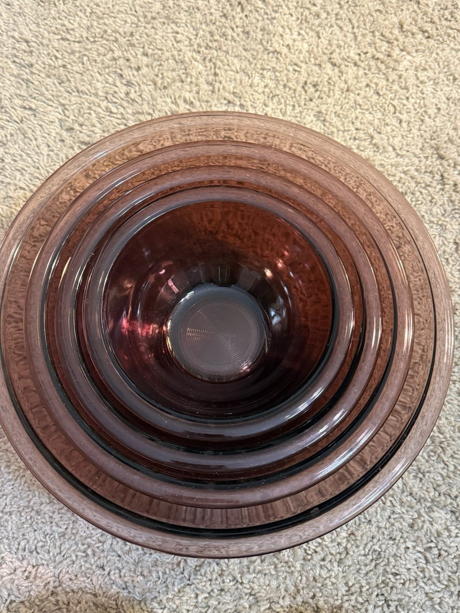 Vintage PYREX Cranberry Nesting Bowls 322, 323, 325, 326. EUC. | eBay US