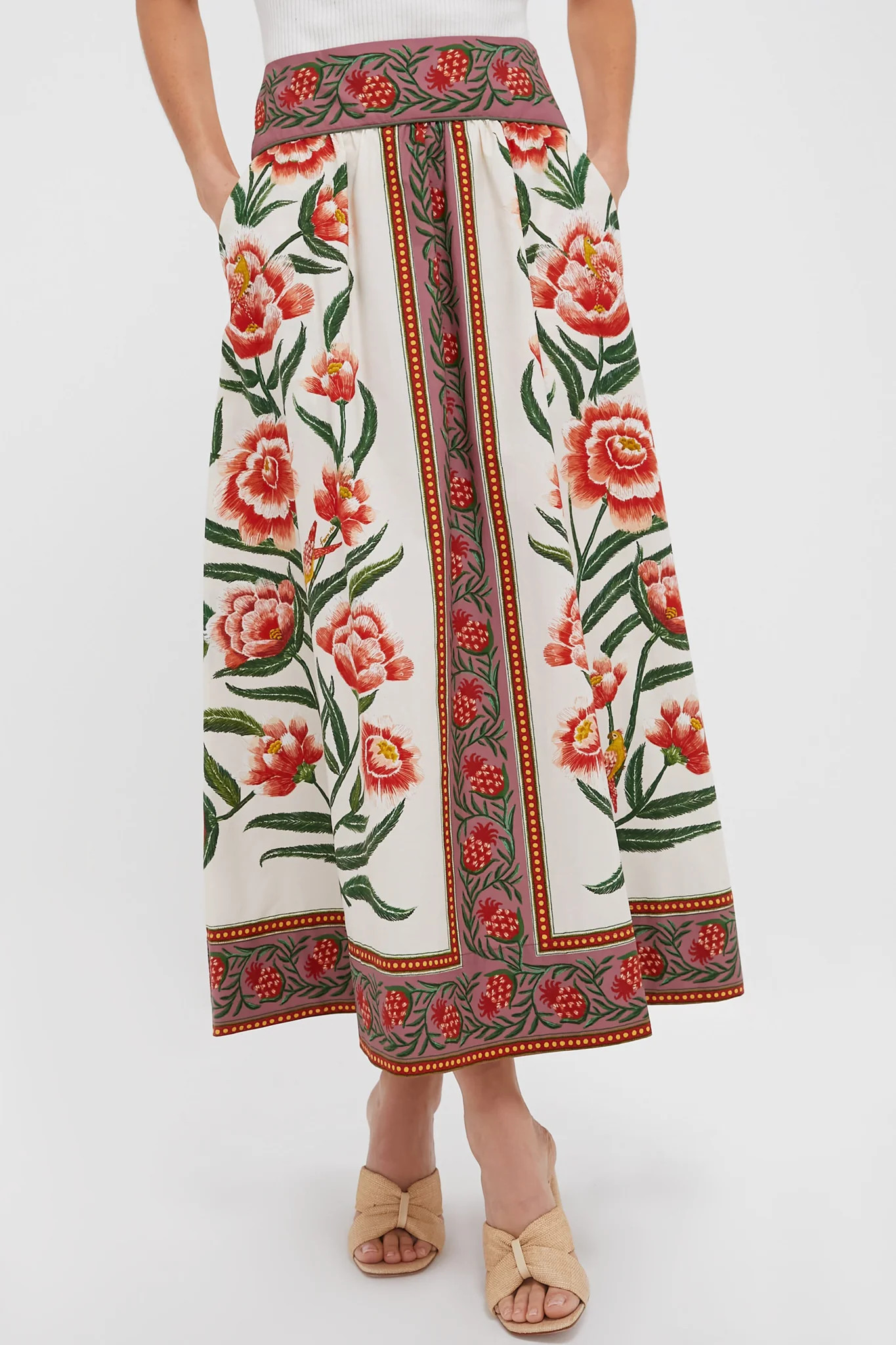 Off White Delicate Ainika Midi Skirt | Tuckernuck (US)