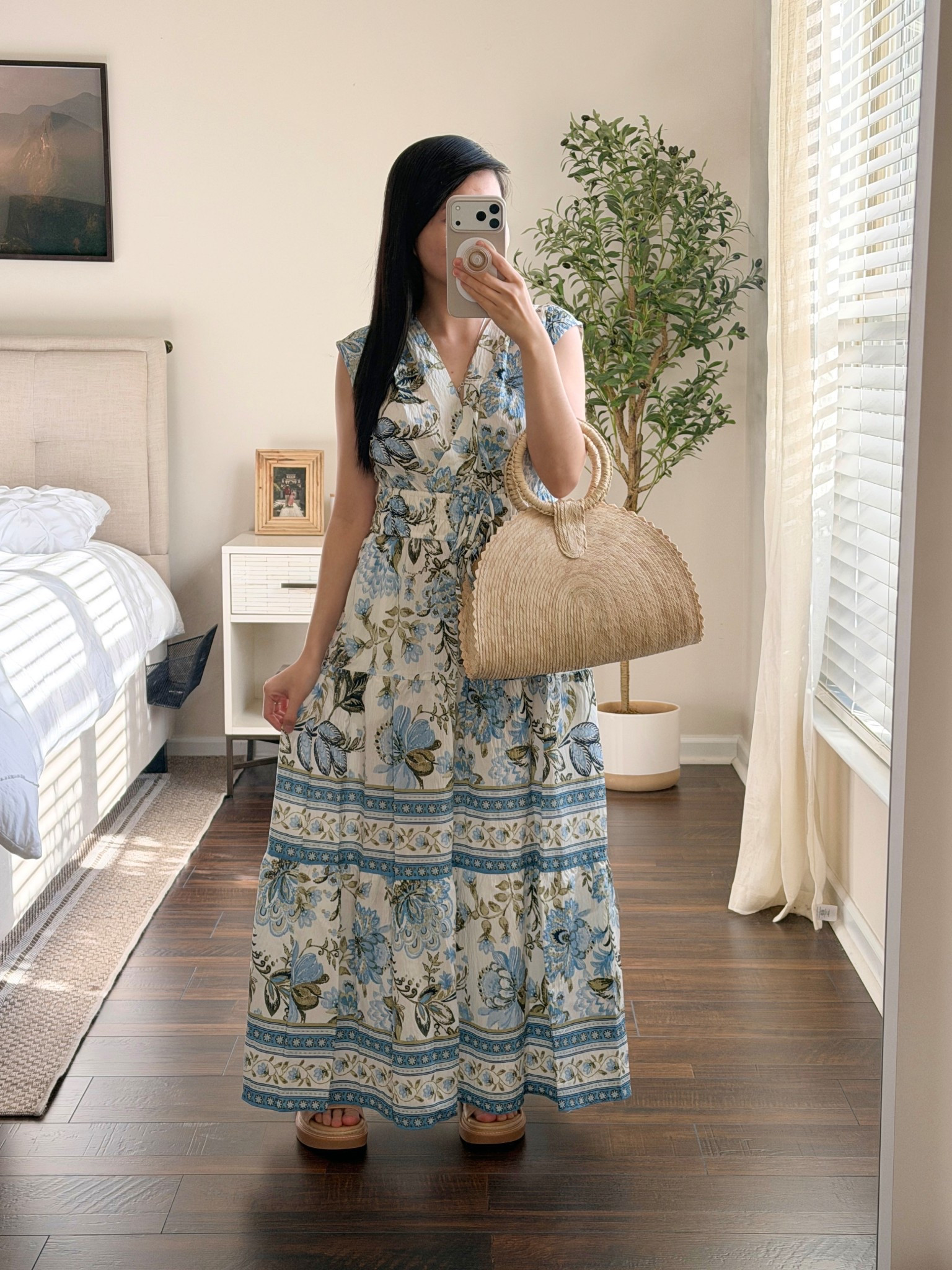 Perfect for brunch, vacation days, and beyon! 🩵 The Rachel Zoe Bow Waist Printed Maxi Dress is such a dreamy piece with its blue, white, and green floral print. 🌿 The surplice bodice, tiered skirt, and comfy elastic waist make it flattering and easy to wear, plus it even has side pockets. 🙌🏻 Petite-friendly and affordable, it’s a beautiful option for spring outings, warm-weather travels, and even Mother’s Day brunch. Linked it here! ✨#ResortWear #PetiteFashion #SummerDress

#LTKMothersDay #LTKPetite #LTKootd