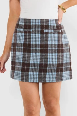 Blue Plaid Mini Skirt | Avara