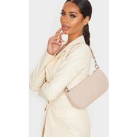 Nude Croc 90s Shoulder Bag | PrettyLittleThing UK