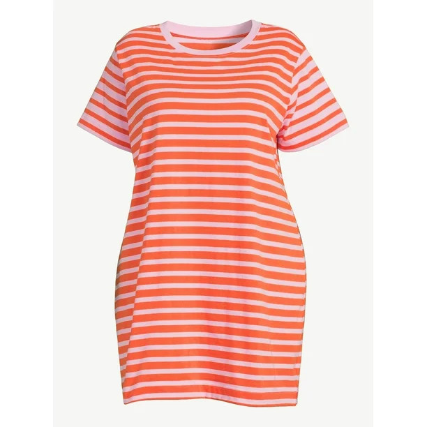 Free Assembly Women's Mini T-Shirt Dress with Short Sleeves - Walmart.com | Walmart (US)