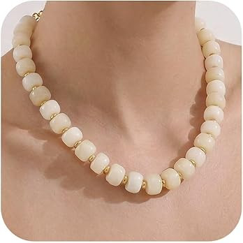 Resin Beads Necklace for Women Chunky Choker Necklaces Boho Colorful Acrylic Beaded Choker Neckla... | Amazon (US)