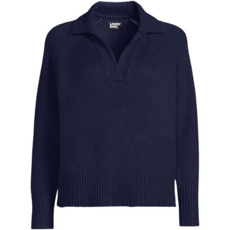 Women's Boucle Johnny Collar Sweater | Lands' End (US)
