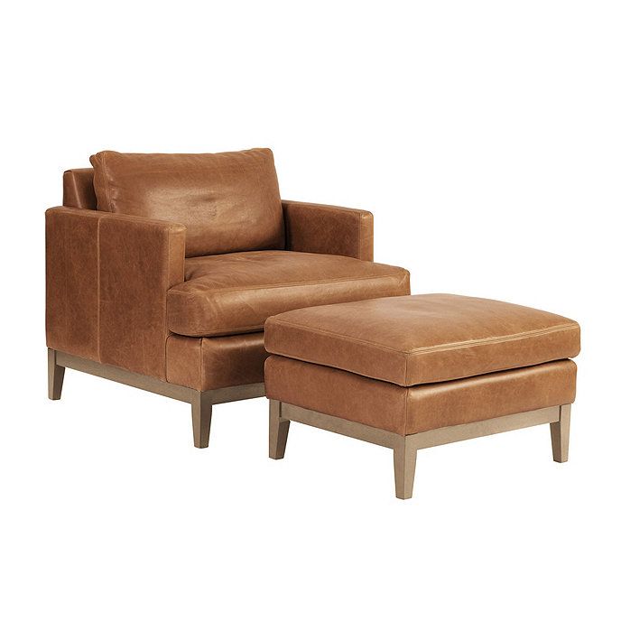 Hartwell Leather Chair & Ottoman | Ballard Designs, Inc.