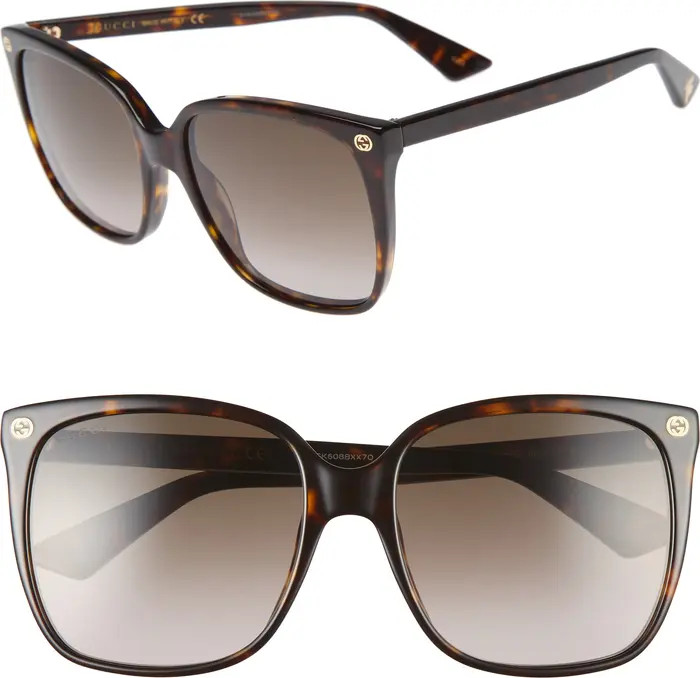 57mm Gradient Square Sunglasses | Nordstrom