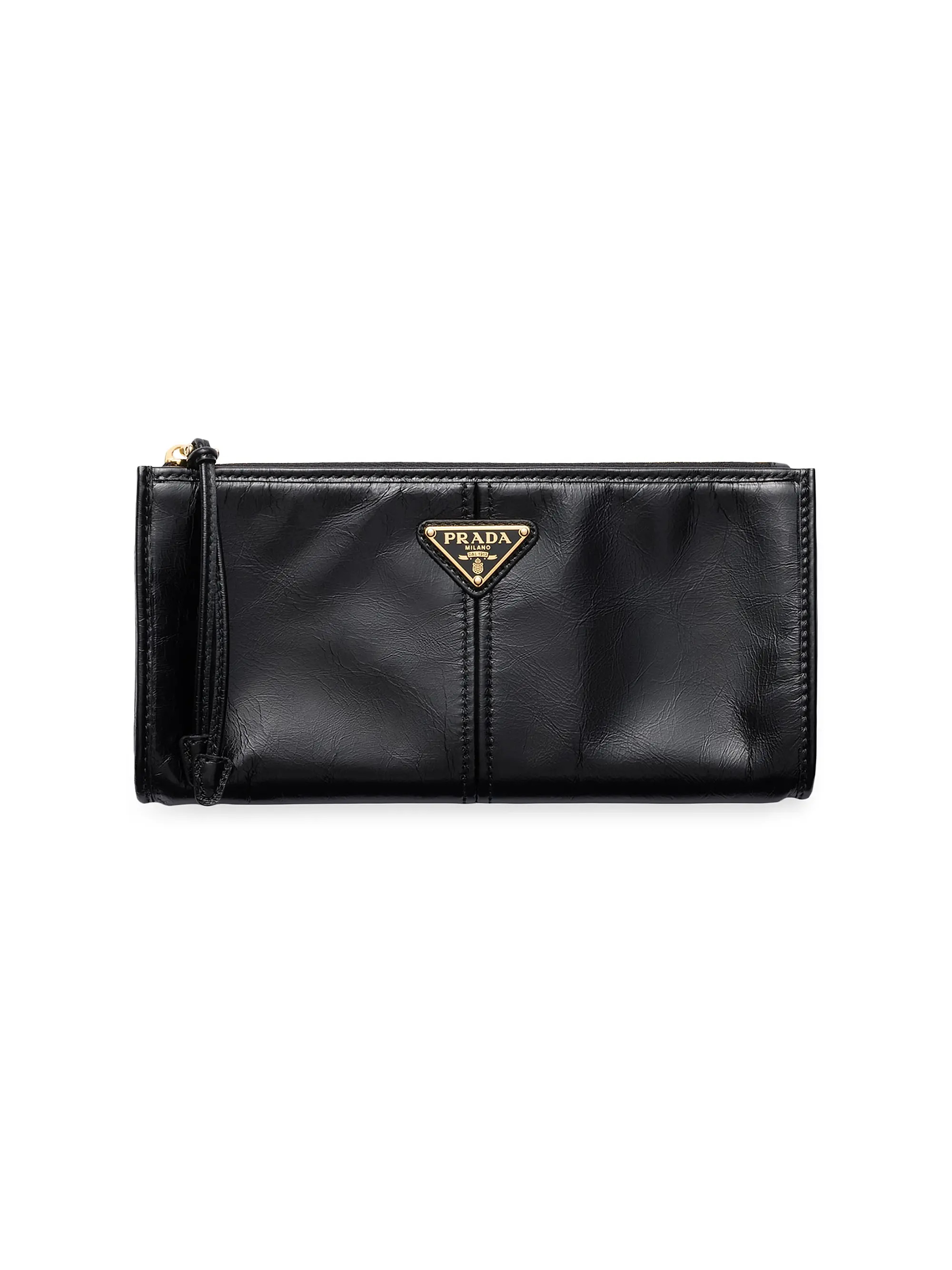 Prada Leather Pouch | Saks Fifth Avenue | Saks Fifth Avenue