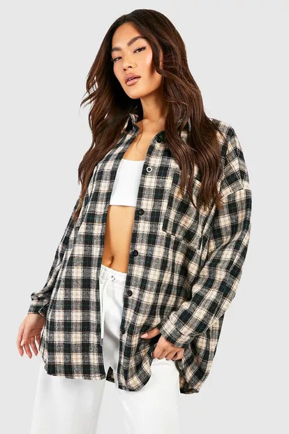 Oversized Flannel Shirt | Boohoo.com (US & CA)