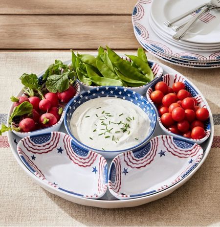Love this serving dish for a Memorial Day party or Fourth of July party!  Tabletop decor 

#LTKParties #LTKHome #LTKSeasonal