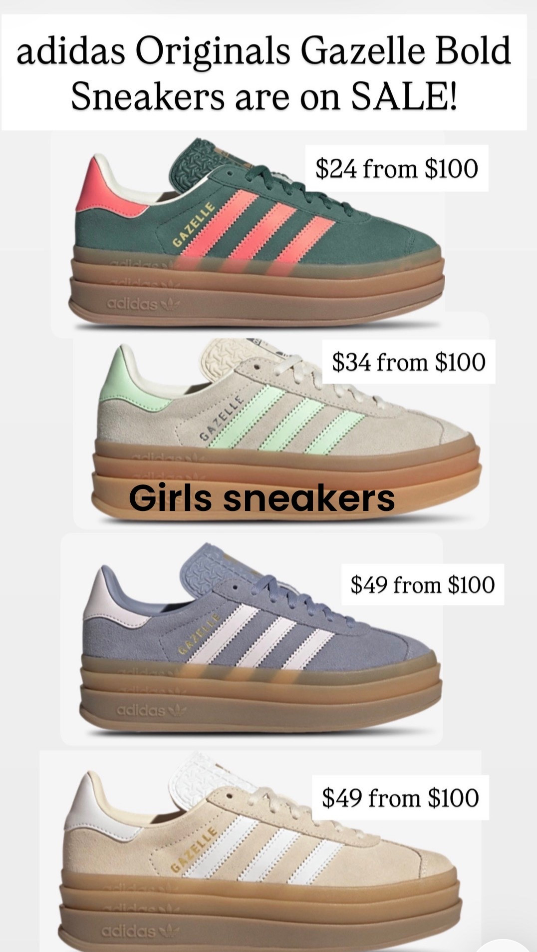 Adidas Gazelle Sneakers for Girls 

#LTKKids