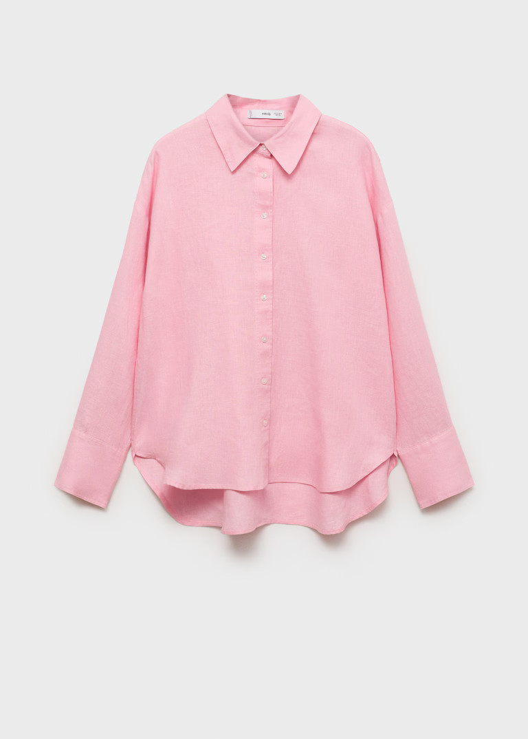 Linen oversized shirt - Women | MANGO USA | Mango (US/MX/AU)