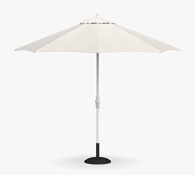 9' Round Outdoor Umbrella – Rustproof Aluminum Tilt Frame​, White | Pottery Barn (US)