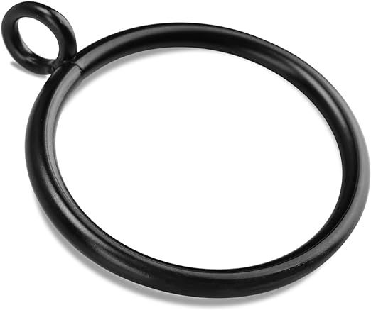 40 PCS Black Curtain Rings, Curtain Rings with Eyelet Apply for Curtain Rod (1.5 Inch Drapery Rin... | Amazon (US)
