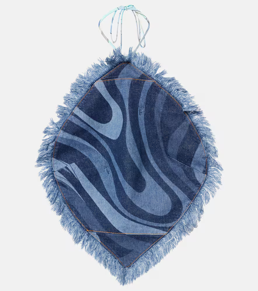 Pucci Marmo halterneck denim top | Mytheresa (UK)