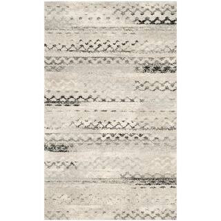 Retro Cream/Gray 8 ft. x 10 ft. Striped Area Rug | The Home Depot