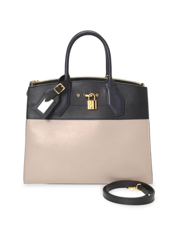 City Steamer MM Two-Tone Leather Top Handle Bag | Saks Fifth Avenue OFF 5TH