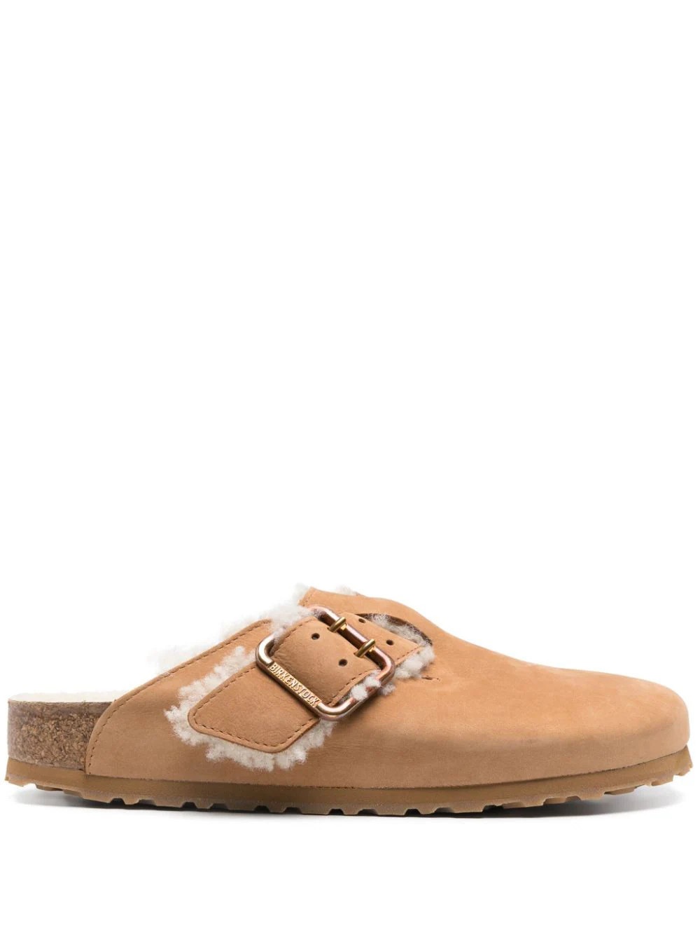 Birkenstock - Slipper Boston Bold - homem - couro nobuck/espuma vinílica acetinada (PEVA)/cortiça/pele de carneiro - 43 Narrow - Marrom | Farfetch (BR)