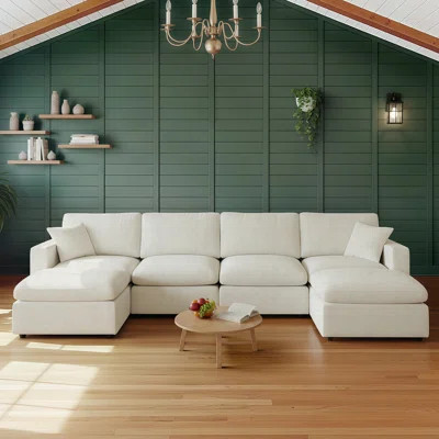 Lodkccy Cloud Modular Sectional Couches 123.8” L Shaped Couch For Living Room Deep Seat Sectional Couch Down Filled Modular Sofa With 2 Ottoman For Ho | Wayfair North America