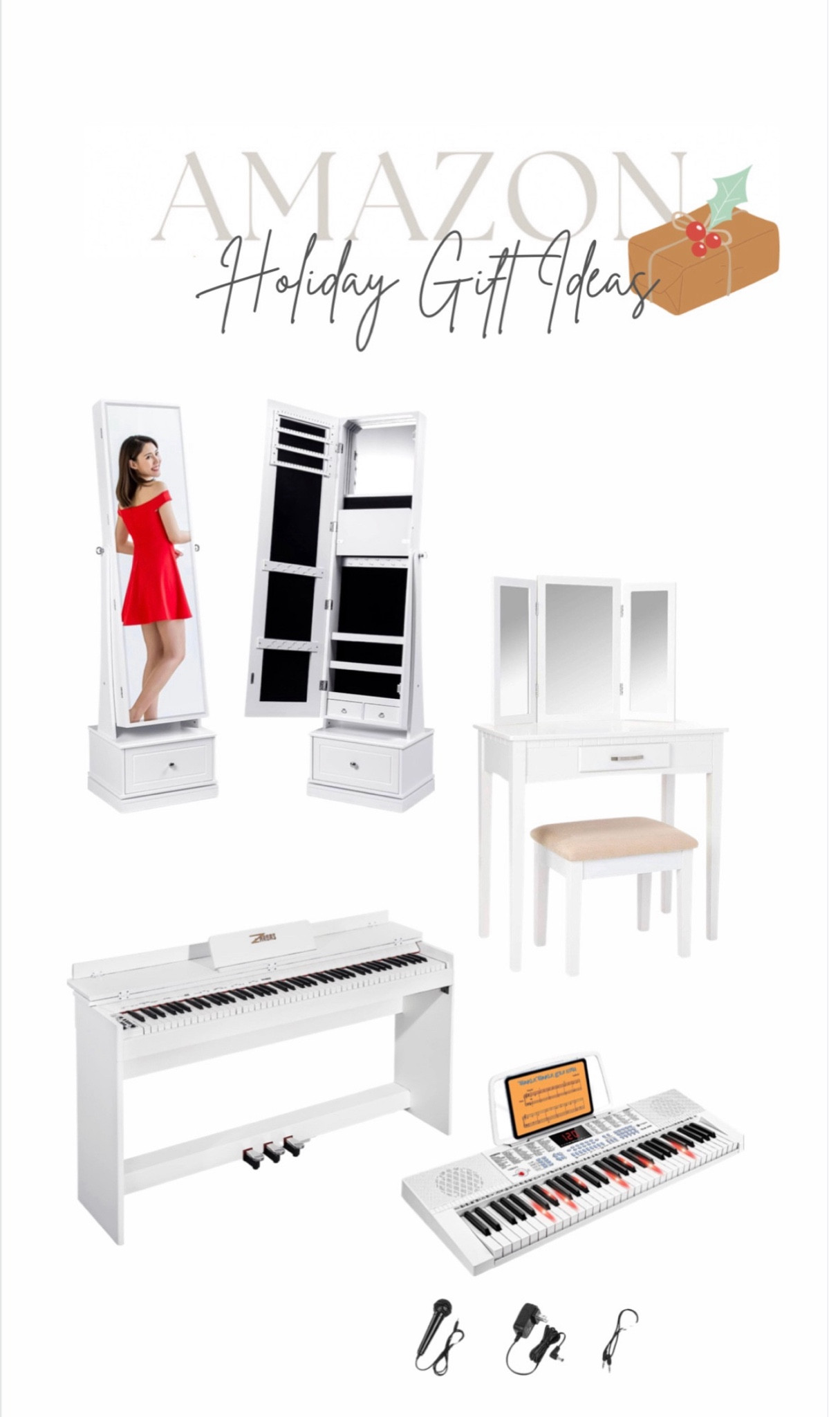 I’ve purchased each of these over the years as Christmas gifts for my daughter and I can’t speak highly enough over the quality, how well they are made, hold up and sound. My daughter absolutely loves these!!

#ledmirror #standupmirror #swivelmirtpr #vanity #makeupvanity #makeupmirtoe #electricpiano #piano #keyword #portablepiano #holidaygifts #giftideas #stockingstuffers #girlgifts #christmasgiftideas #tweengiftideas #cybermonday #blackfriday #giftsfortweens #amazon #founditonamazon #amazonmusthaves #amazongifts Sale #LTKsalesalert 

#LTKGiftGuide #LTKHoliday #LTKCyberWeek