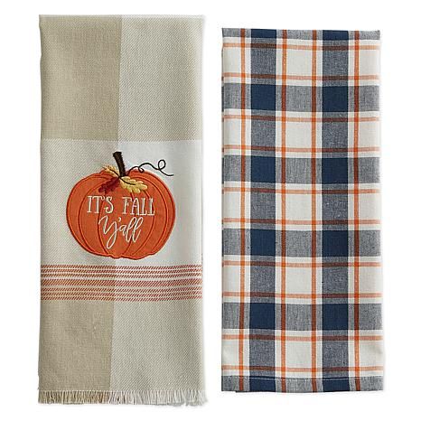 Design Imports It's Fall Y'All Kitchen Towels Set of 2 | HSN