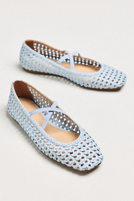 By Anthropologie Woven Leather Ballet Flats | Anthropologie (US)